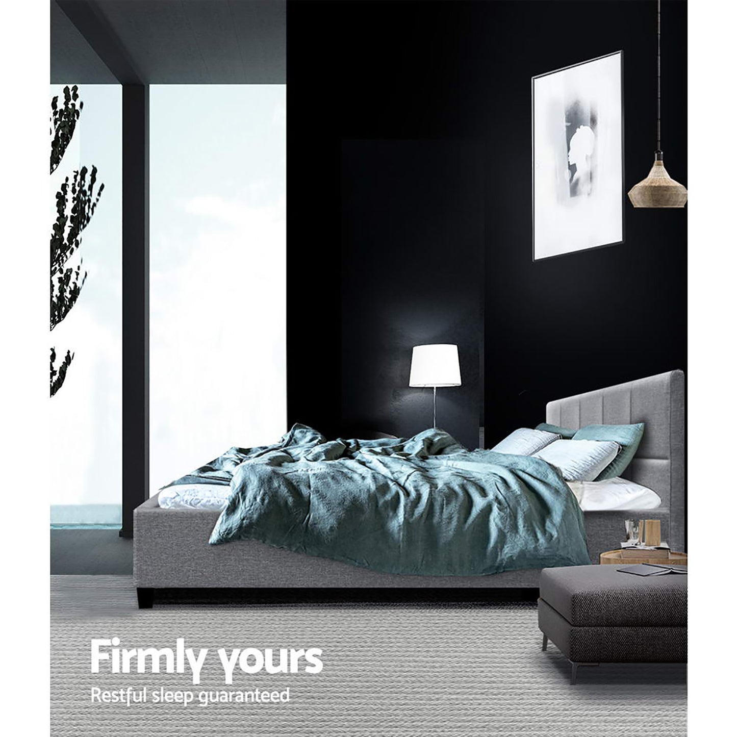 TINO Bed Frame Queen Size Grey