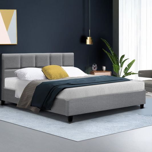 TINO Bed Frame Queen Size Grey
