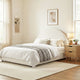 Gas Lift Queen Bed Frame with Bedside Table Set Boucle Fabric Upholstered Platform Bed Nightstand