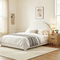 Artiss Gas Lift Queen Bed Frame with Bedside Table Set Boucle Fabric Upholstered Platform Bed Nightstand