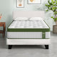 BedStory Single Bed Frame Mattress Bundle Platform Headboard Medium Firm Hybrid White