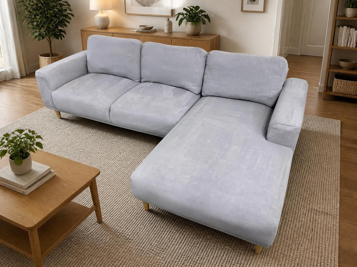 Plush Light Grey L-Shape Sofa | Washable Covers | Sydney Wide Delivery | Pre Owned