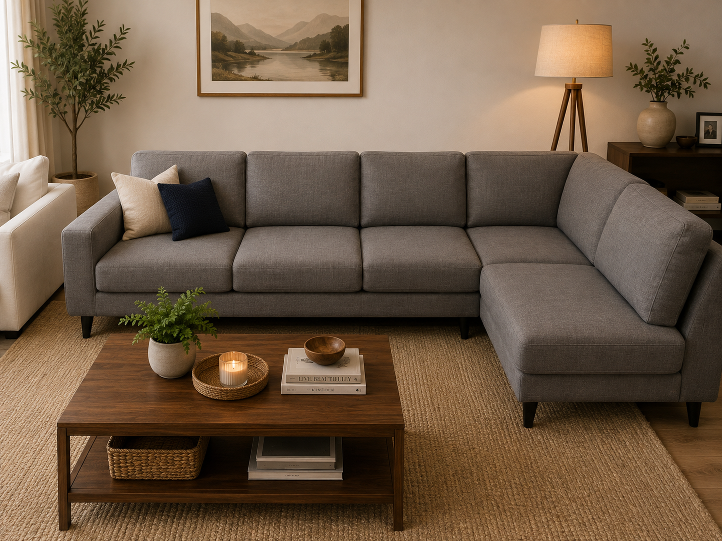 Grey Corner Sofa – Comfortable & Spacious | Pre-Owned | Steam Cleaned | Sydney-Wide Delivery