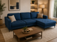 Navy Blue L-Shape Sofa | Modern Design | Pre-Owned | Steam Cleaned