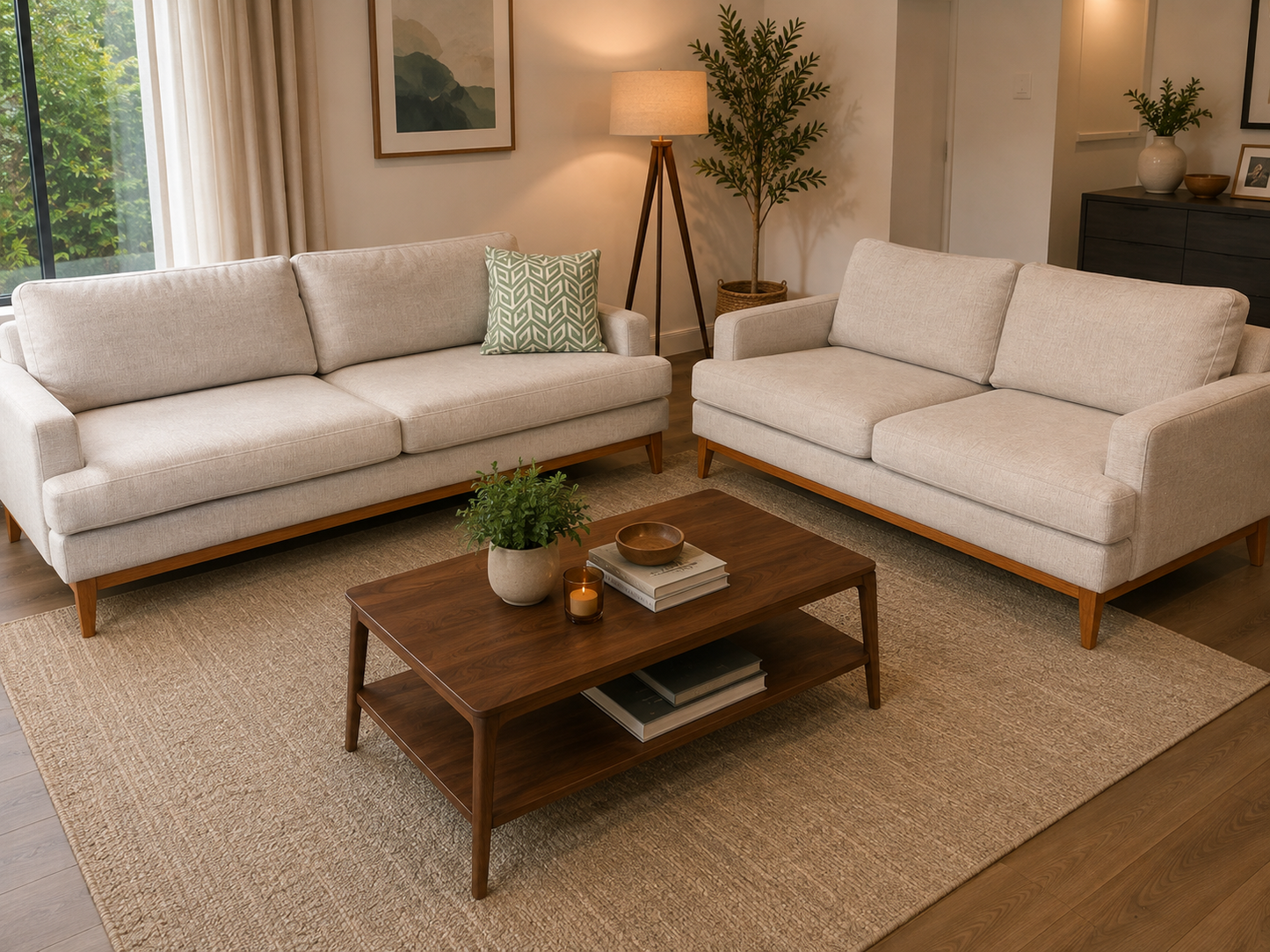 Australian Made Cream Sofa Set 3+2 | Pre-Owned | Steam Cleaned | Sydney-Wide Delivery