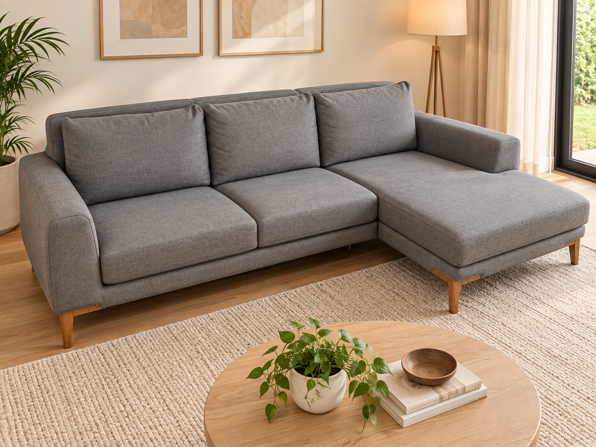 Nick Scali Charcoal L-Shape Sofa | Sydney Wide Delivery | Pre-Owned