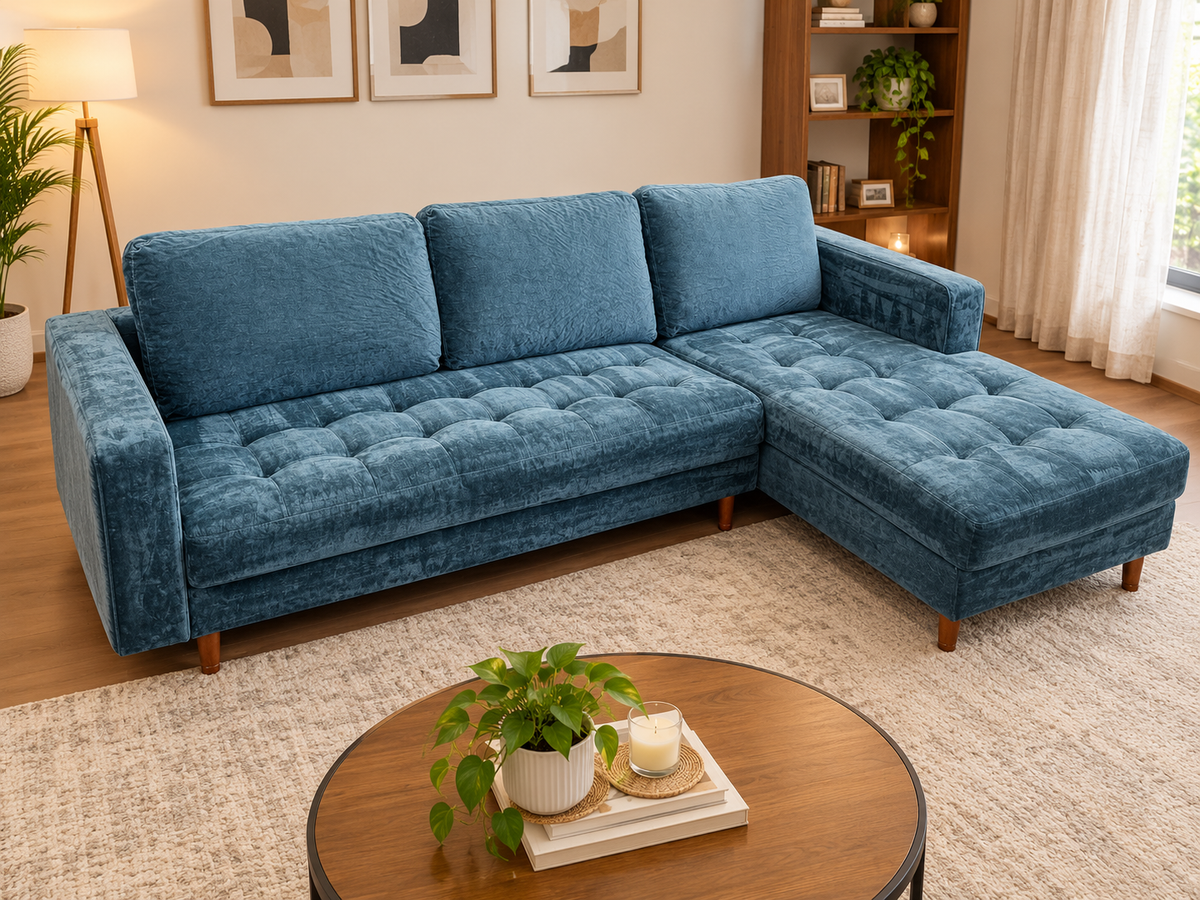 Freedom Blue L-Shape Sofa | Sydney Wide Delivery | Pre Owned