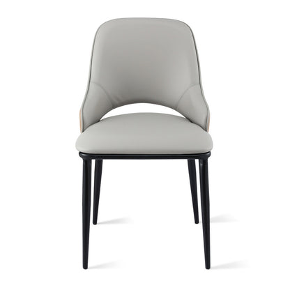 1x Dining Chair Hollow PU Leather Kitchen Lounge Cafe Accent Chairs Grey