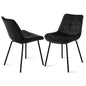 2x Dining Chairs Velvet Tufted Kitchen Lounge Cafe Accent Chair Black