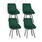 Dining Chairs Set of 4 Velvet Swivel Base Green