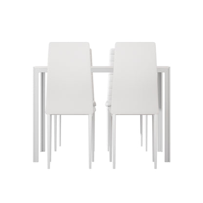 Dining Chairs and Table Dining Set 4 Chair Set Of 5 White
