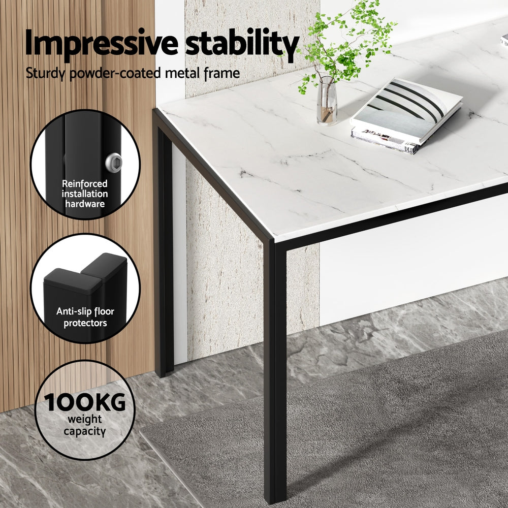 Marble Effect Dining Table and 4 Chairs Set