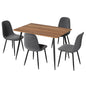 Dining Table and 4 Chairs Set Grey Metal