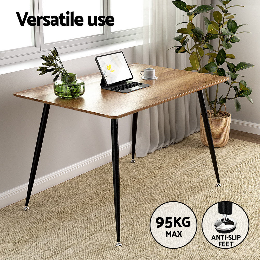 Dining Table and 4 Chairs Set Grey Metal