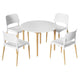 Dining Table and 4 Chairs Set White Wood