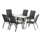 Gardeon 7PC Outdoor Dining Set Table and Chairs Patio Furniture Garden Bistro Set Black