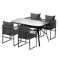 Gardeon 5PC Outdoor Dining Set Table and Chairs Patio Furniture Garden Bistro Set Black