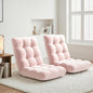 Artiss 2PCS Floor Lounge Sofa Bed Flannel Fabric Pink