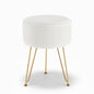 Ottoman Foot Stool Vanity Velvet Round White