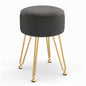 Ottoman Storage Foot Stool Vanity Velvet Round Grey
