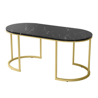 Black Coffee Table Marble Effect
