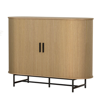 PIIA Buffet Sideboard Cupboard Cabinet Sliding Doors Pantry Storage Oak