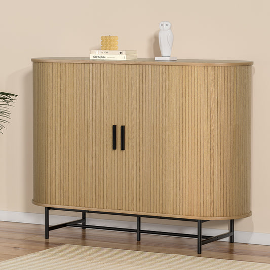 PIIA Buffet Sideboard Cupboard Cabinet Sliding Doors Pantry Storage Oak