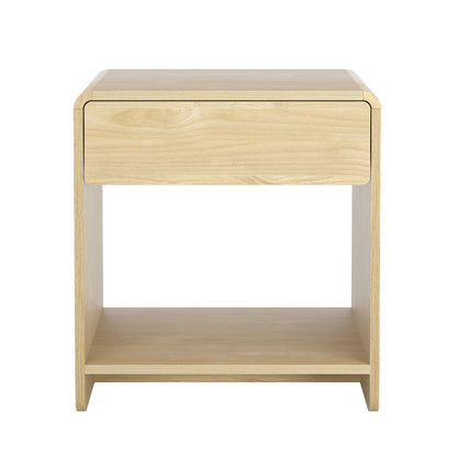 Pine Bedside Table Drawer Open Shelf
