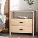 Pine Bedside Table Nightstand 2 Drawers
