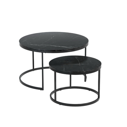 Tika Nesting Coffee Table Set of 2 Marble Effect