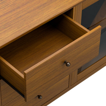 Oak Buffet Sideboard Glass Doors