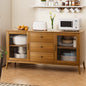 Oak Buffet Sideboard Glass Doors