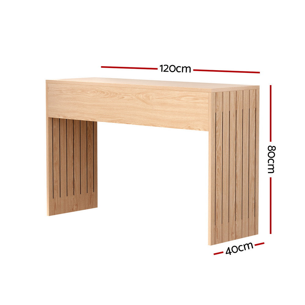 Pine Console Table Hallway Fluted 120CM