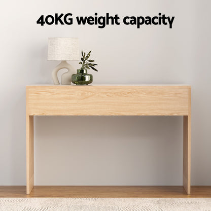 Pine Console Table Hallway Fluted 120CM