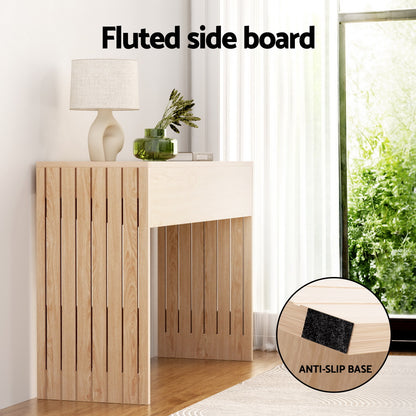 Pine Console Table Hallway Fluted 120CM