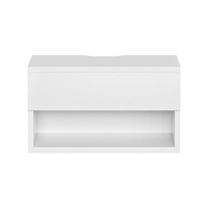 White Floating Bedside Table Nightstand Drawer