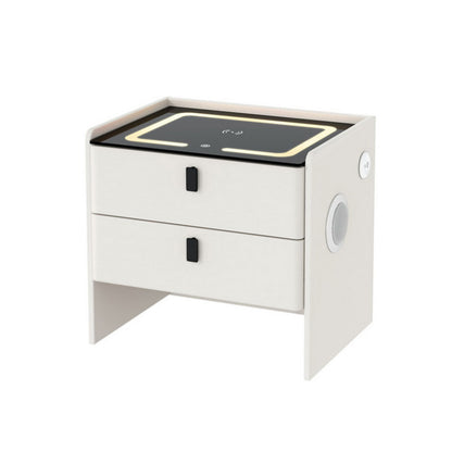 BESS White Smart Bedside Table Wireless Charging
