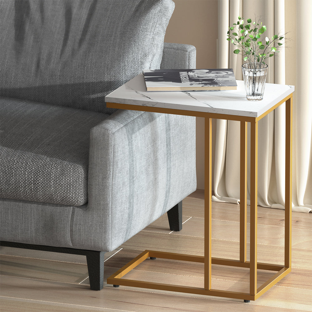 Emma Coffee Table Side Table Marble Effect