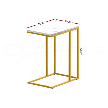 Emma Coffee Table Side Table Marble Effect