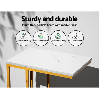 Emma Coffee Table Side Table Marble Effect