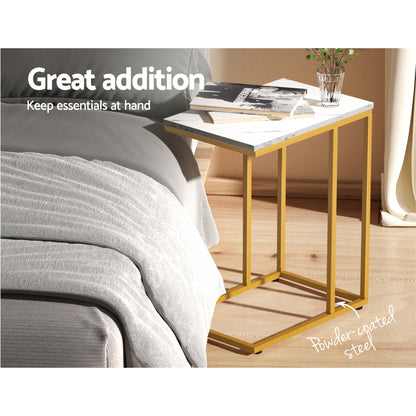 Emma Coffee Table Side Table Marble Effect