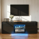 Entertainment Unit TV Cabinet LED 130cm Black Angus