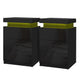 Artiss 2X Bedside Table LED 3 Drawers - COLEY Black