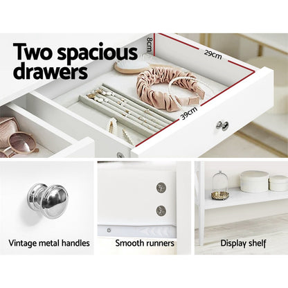 Chole Console Table 2 Drawers 100CM White