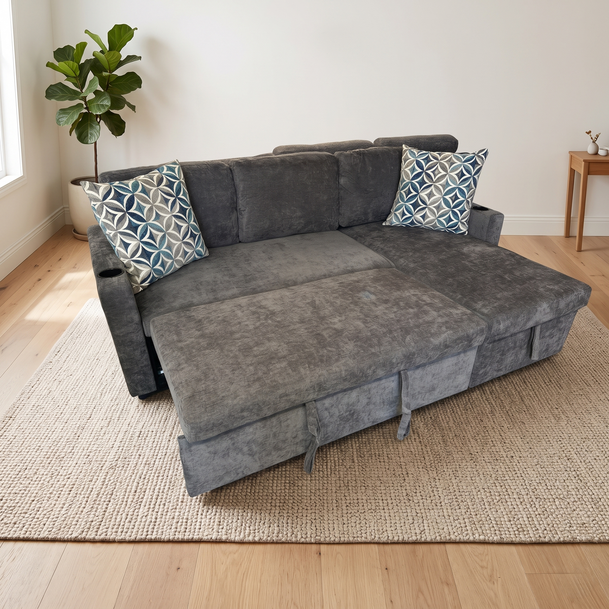 Space Saver Dark Grey Sofa Bed | Brand New L-Shape | Sydney Wide Delivery
