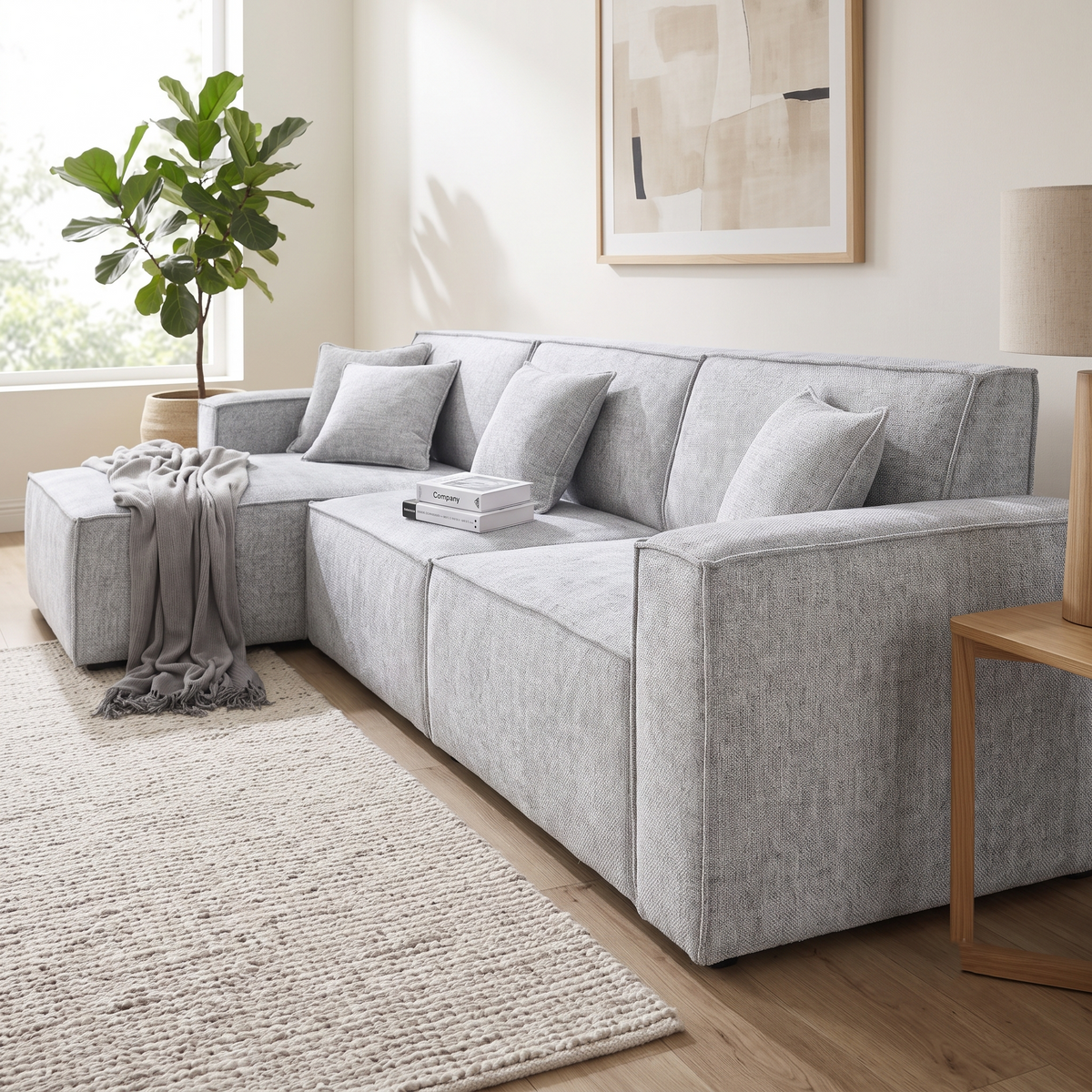 Brand New Modular L-Shape Sofa | Pearl or Slate (Light Grey) | Sydney Wide Delivery | Brand New