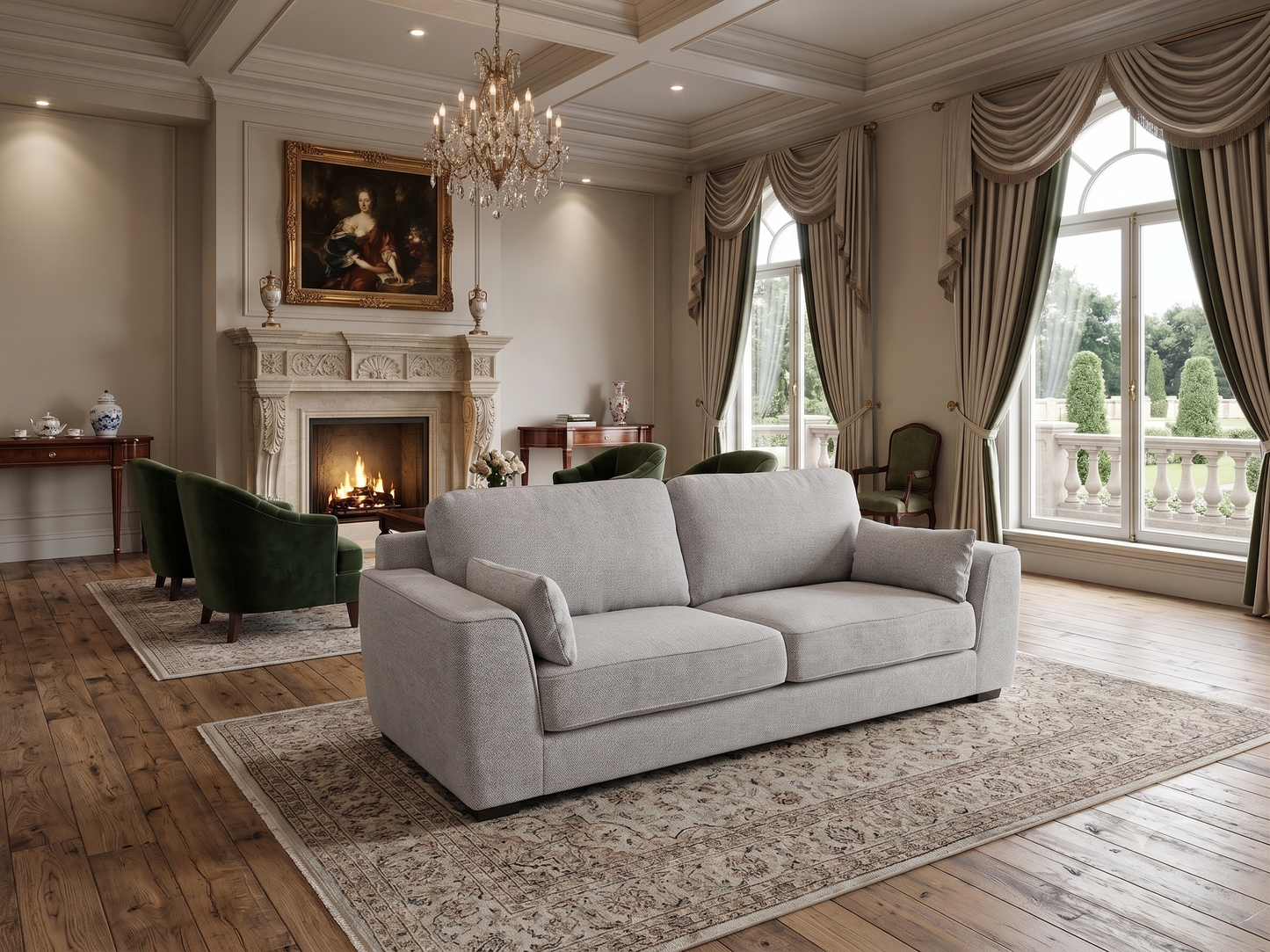 Harvey Norman Light Grey 2.5 Seater Sofa with Side Storage | Brand New | Sydney Wide Delivery