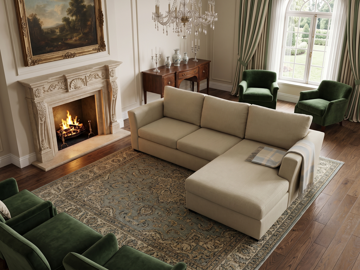 Harvey Norman Beige L-Shape Sofa with Reversible Chaise | Pre-Owned | Steam Cleaned | Sydney Wide Delivery