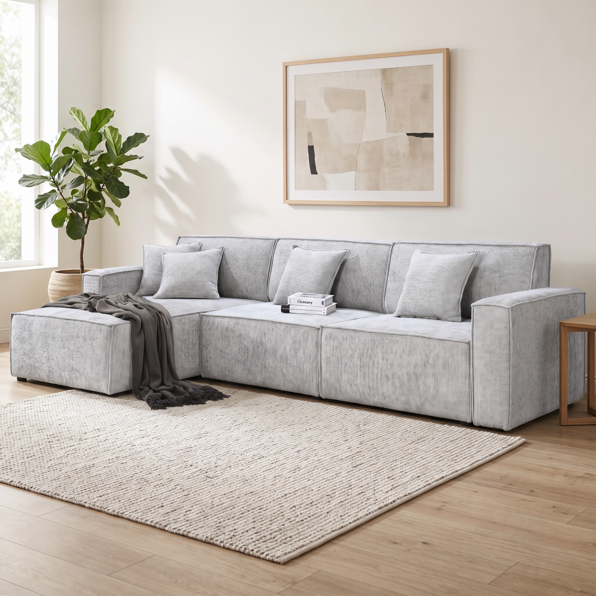 Brand New Modular L-Shape Sofa | Pearl or Slate (Light Grey) | Sydney Wide Delivery | Brand New