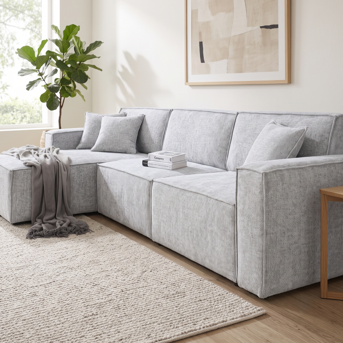 Brand New Modular L-Shape Sofa | Pearl or Slate (Light Grey) | Sydney Wide Delivery | Brand New